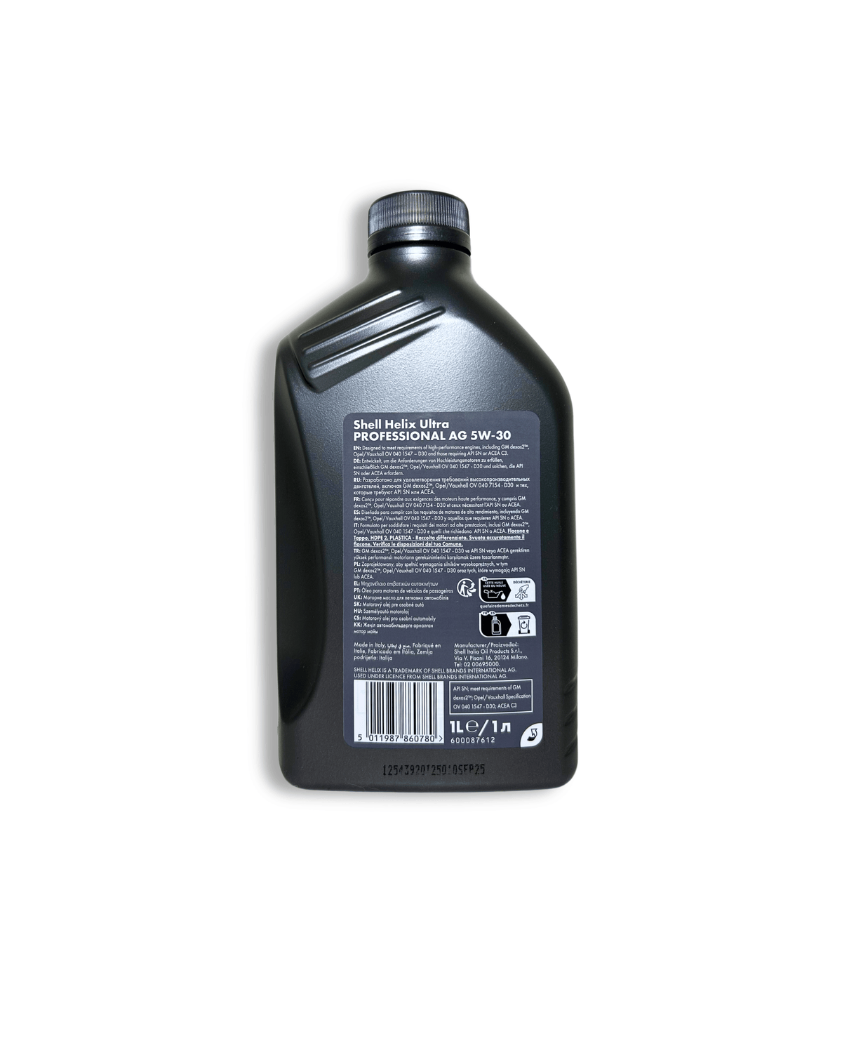 Aceite de Motor Shell Helix Ultra 5W-30 — 1 litro
